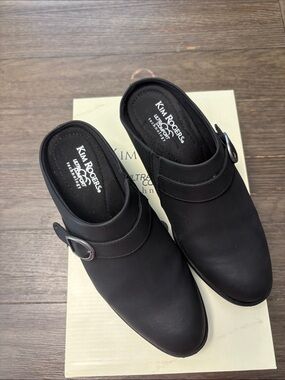 Kim Rogers Black Mule Slip-On with Side Buckle